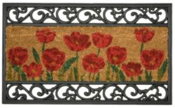 Poppy Design Coir and Rubber Doormat - 75cmx45cm.